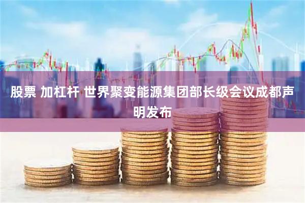 股票 加杠杆 世界聚变能源集团部长级会议成都声明发布