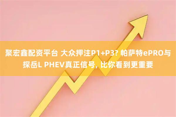 聚宏鑫配资平台 大众押注P1+P3? 帕萨特ePRO与探岳L PHEV真正信号, 比你看到更重要